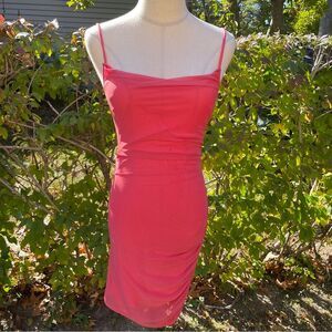 Y2K BeBe Coral Dress Rushed Bodycon Brand New